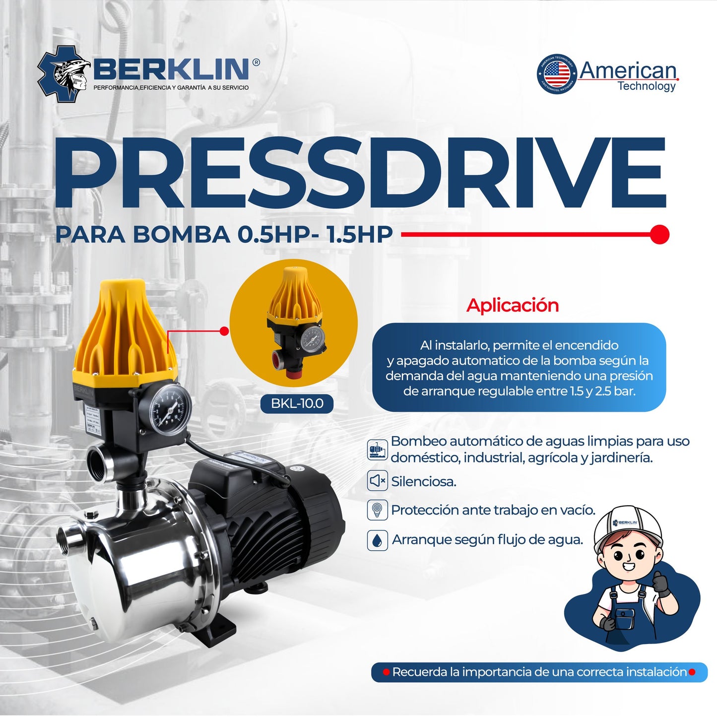 PRESSDRIVE AUTOMATICO PARA BOMBA DE AGUA