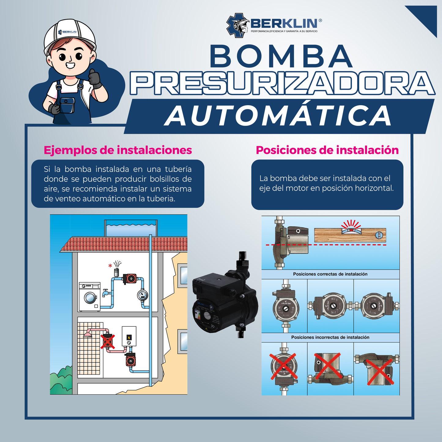 BOMBA DE AGUA PRESURIZADORA 2 PUNTOS 120W