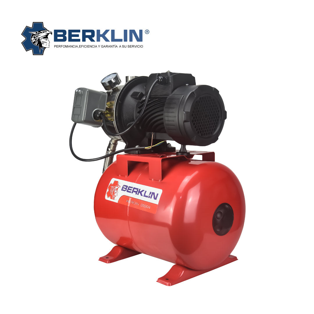 EQUIPO HIDRONEUMATICO DE 60L CON BOMBA DE ACERO INOXIDABLE DE 1HP