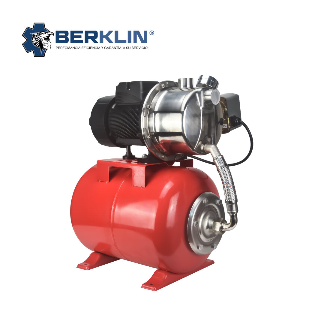 EQUIPO HIDRONEUMATICO DE 60L CON BOMBA DE ACERO INOXIDABLE DE 1HP