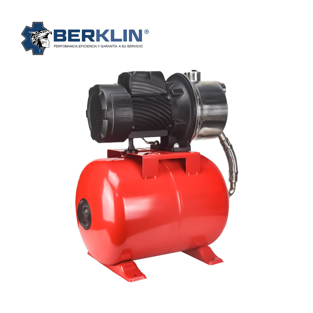 EQUIPO HIDRONEUMATICO DE 24L CON BOMBA DE ACERO INOXIDABLE DE 1HP