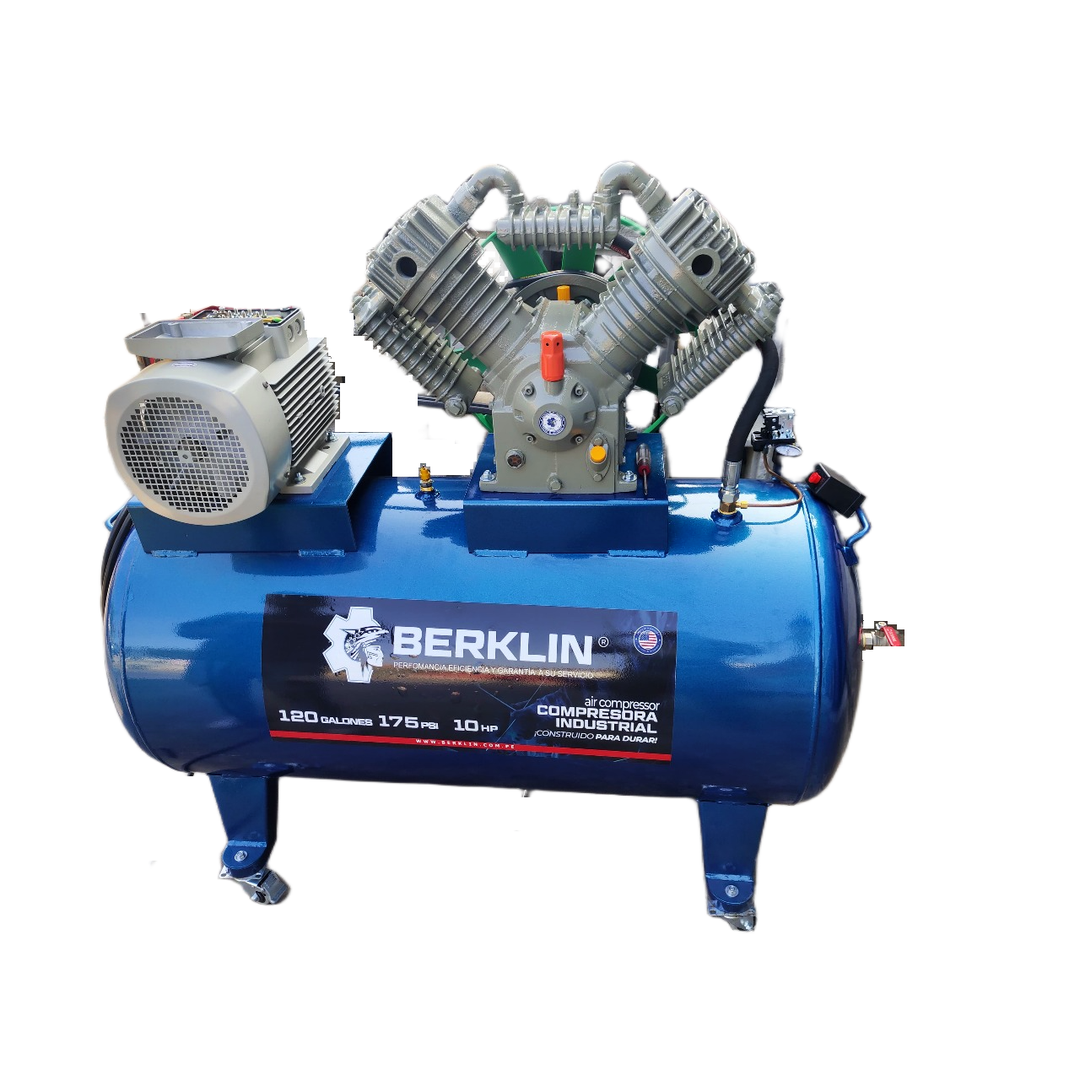 COMPRESORA INDUSTRIAL HORIZONTAL DE 120G DE 10HP