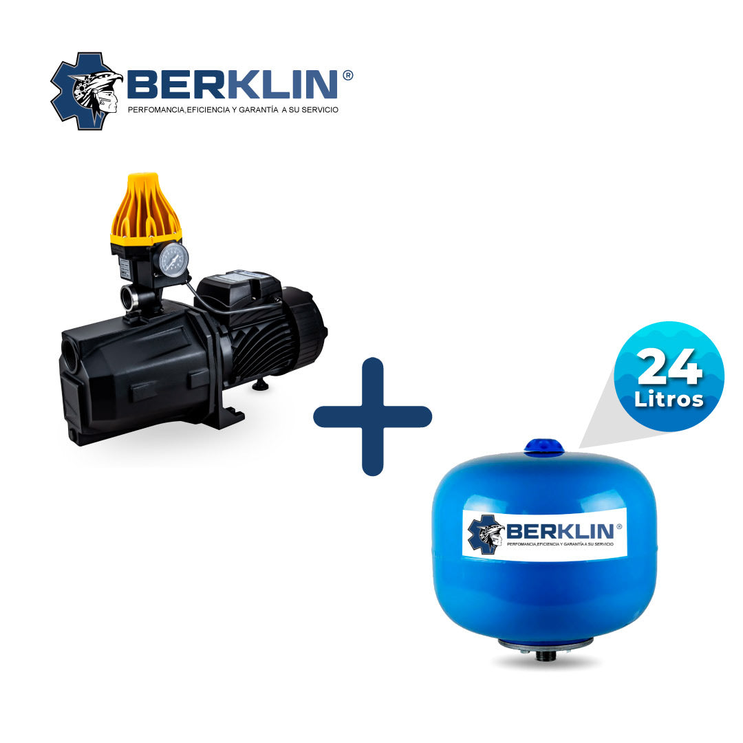 JET100-10-24LE PRESURIZADOR LINEAL JET DE 1HP CON TANQUE ESFERICO DE 24LT