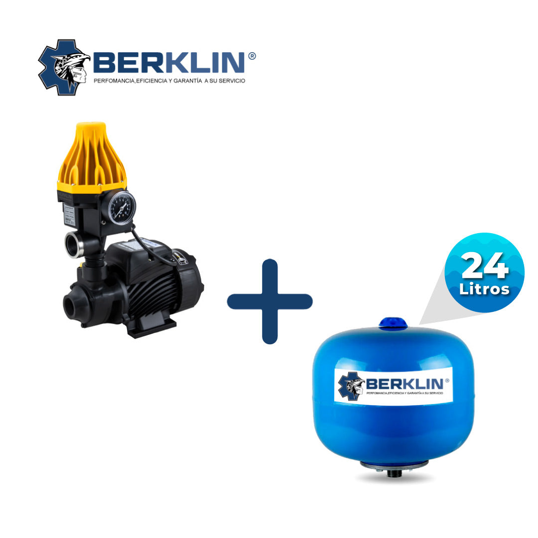 QB60-10-24LE PRESURIZADOR LINEAL PERIFERICA DE 0.5HP CON TANQUE ESFERICO DE 24LT