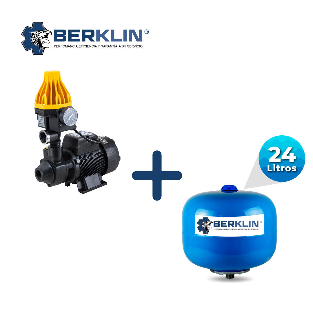 QB80-10-24LE PRESURIZADOR LINEAL PERIFERICA DE 1HP CON TANQUE ESFERICO DE 24LT