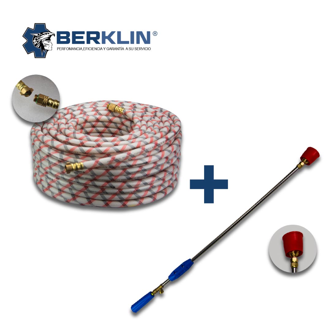 ROLLO DE MANGUERA DE 100M CON PISTOLA LANZA