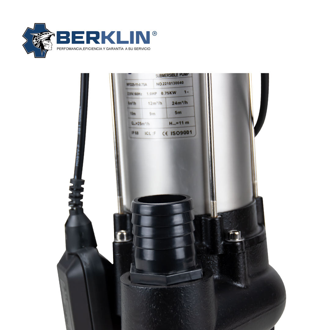 BOMBA SUMERGIBLE DE 1HP PARA AGUAS TURBIAS