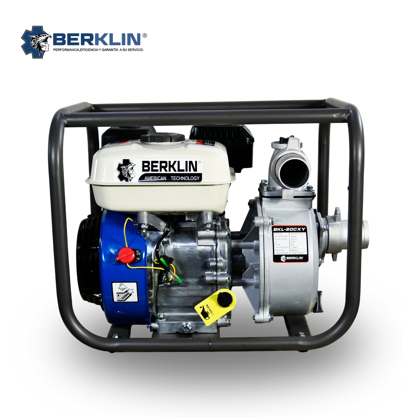 MOTOBOMBA CON MOTOR GASOLINERO 6.5HP DE 2X2"