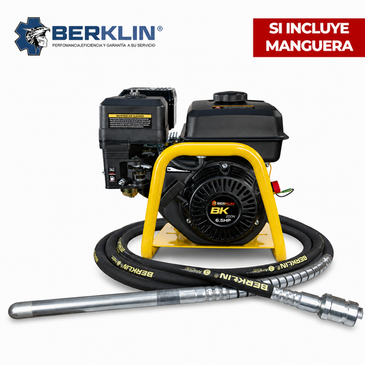 VIBRADORA DE CONCRETO CON MOTOR BERKLIN 6.5 HP MAS MANGUERA DE 1"